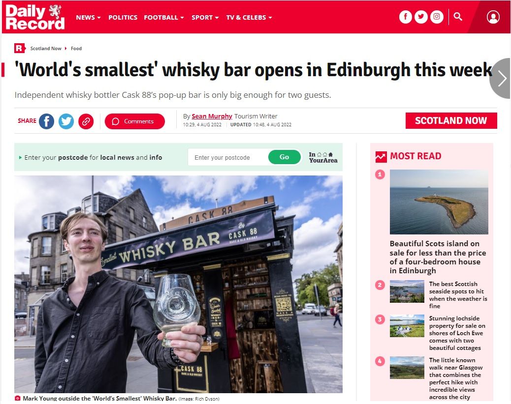 Campaign Case Study: The World’s Smallest Whisky Bar from Cask 88